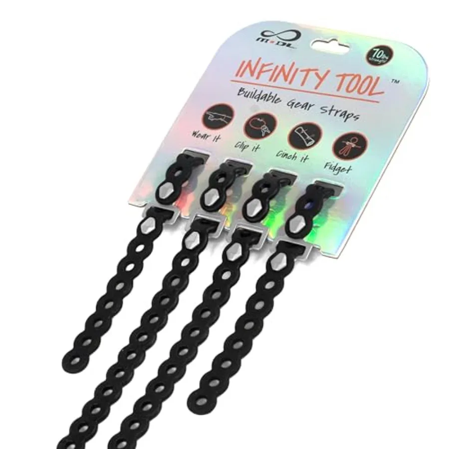 

Infinity Tool™ 2.0 Modular Straps 4-Pack - Flexible Multi-Tool Gear Strap Wearable Gadget for Outdoor Adventure Survival Campin