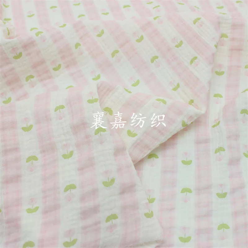 10X1.35M Double-layer Cotton Gauze, Crepe, Tulip Print, Children's Pajamas, Quilts, Loungewear Fabrics