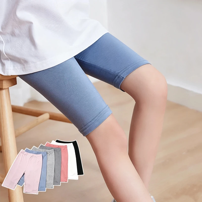 Princess Girls Spring Summer Five-Point Trousers Leggings Short Pants Knee Length Baby Kids Child Soft Cotton Breathable Capris