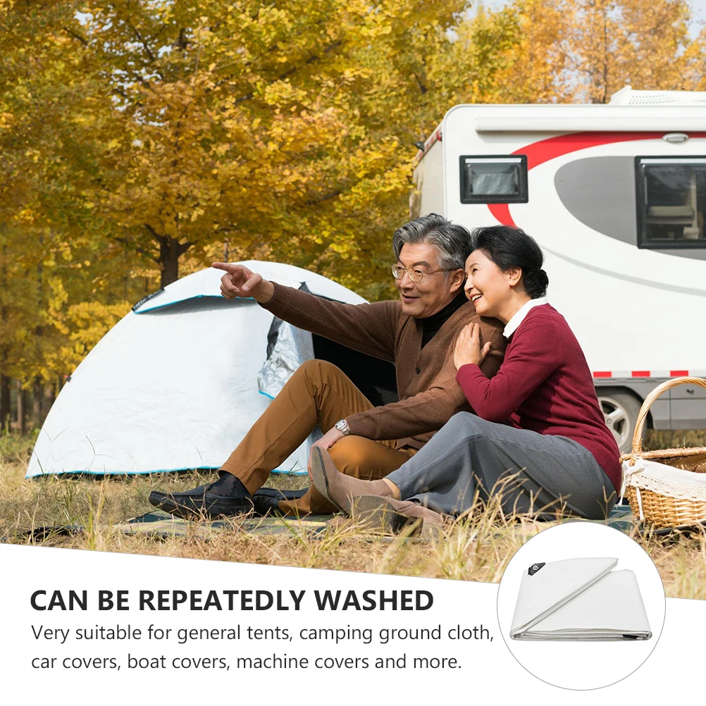 

Waterproof Cloth Tarpaulin Sun Tie Protective Cover Thickening White for Outdoor