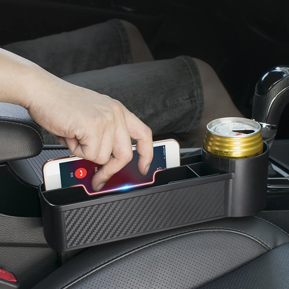 مقعد السيارة شق صندوق تخزين محفظة الهاتف السجائر شق جيب بطاقة الهاتف مفتاح حامل جيب اكسسوارات السيارات الداخلية #2