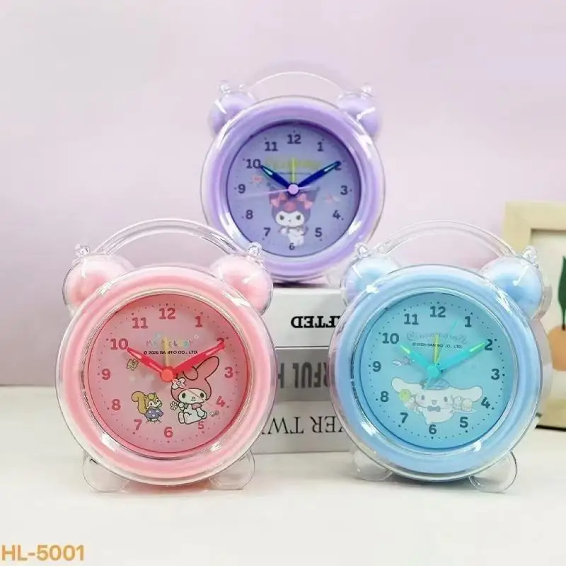 

Kuromi Children Cartoon Ringing Alarm Clock Sanrio My Melody Student Anime Kawaii Bedside Alarm Clock Kid Cute Alarm Clock