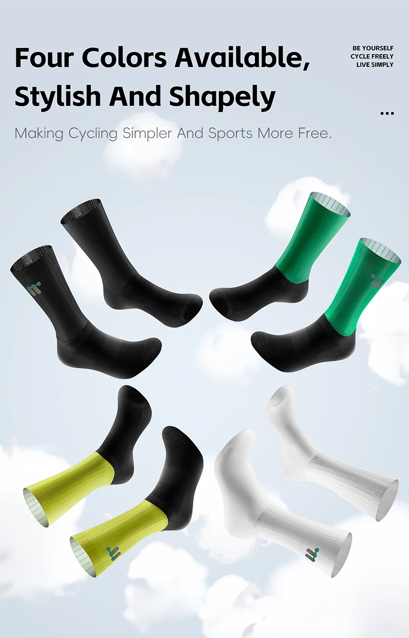WEST RADFAHREN Sommer Aero Socken Whiteline Radfahren Socken Anti Slip Silikon Männer Fahrrad Sport Laufen Fahrrad Socken Calcetines Ciclismo – Detail 14