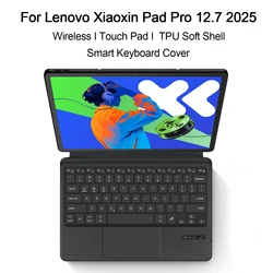 Wireless Touchpad Keyboard Case For Lenovo Xiaoxin Pad Pro 12.7 Inch 2025 Stand Cover Spanish Arabic Portuguese French Russian