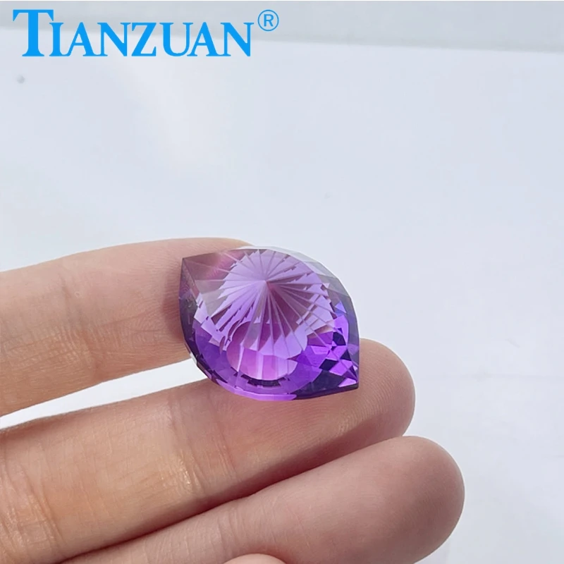 31.89CT Natural Amethyst Vivid Purple Color  Brilliant Cut Loose Gem Stone with GRC Certified