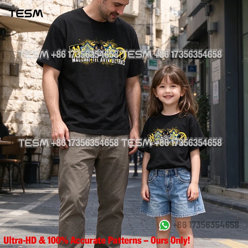 TESM Black Men Cotton TShirt Pring 05 Women Summer Streetwear Fashion Short Sleeve Couple Parent-Child Casual  Cotton Tee