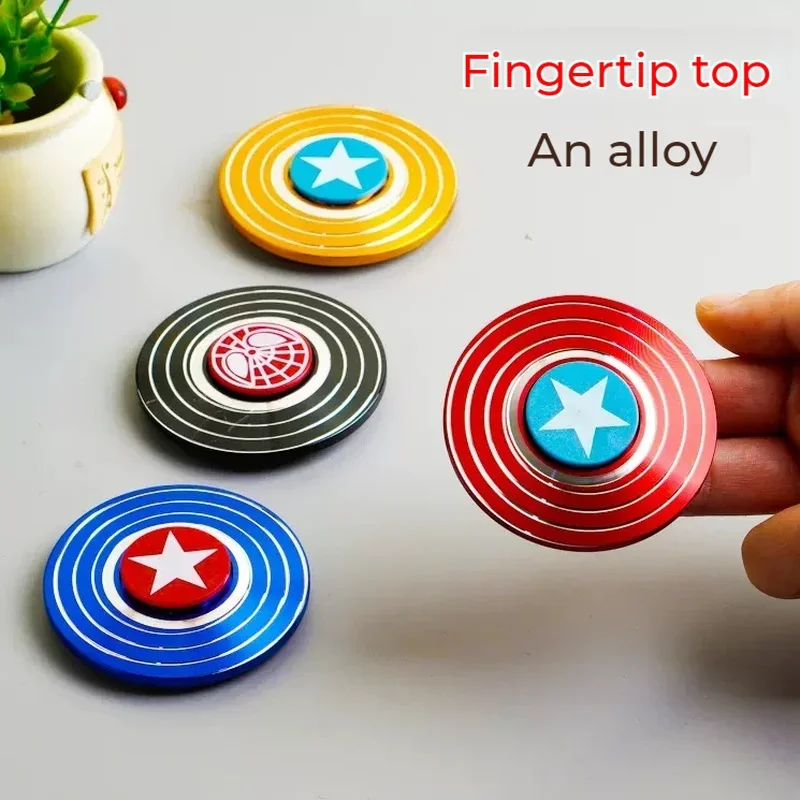 Disney Metal Fidget Spinner Anime Spider-Man Captain America Fast Bearing Finger Spin Gyroscope Gift Toy for Kids one piece