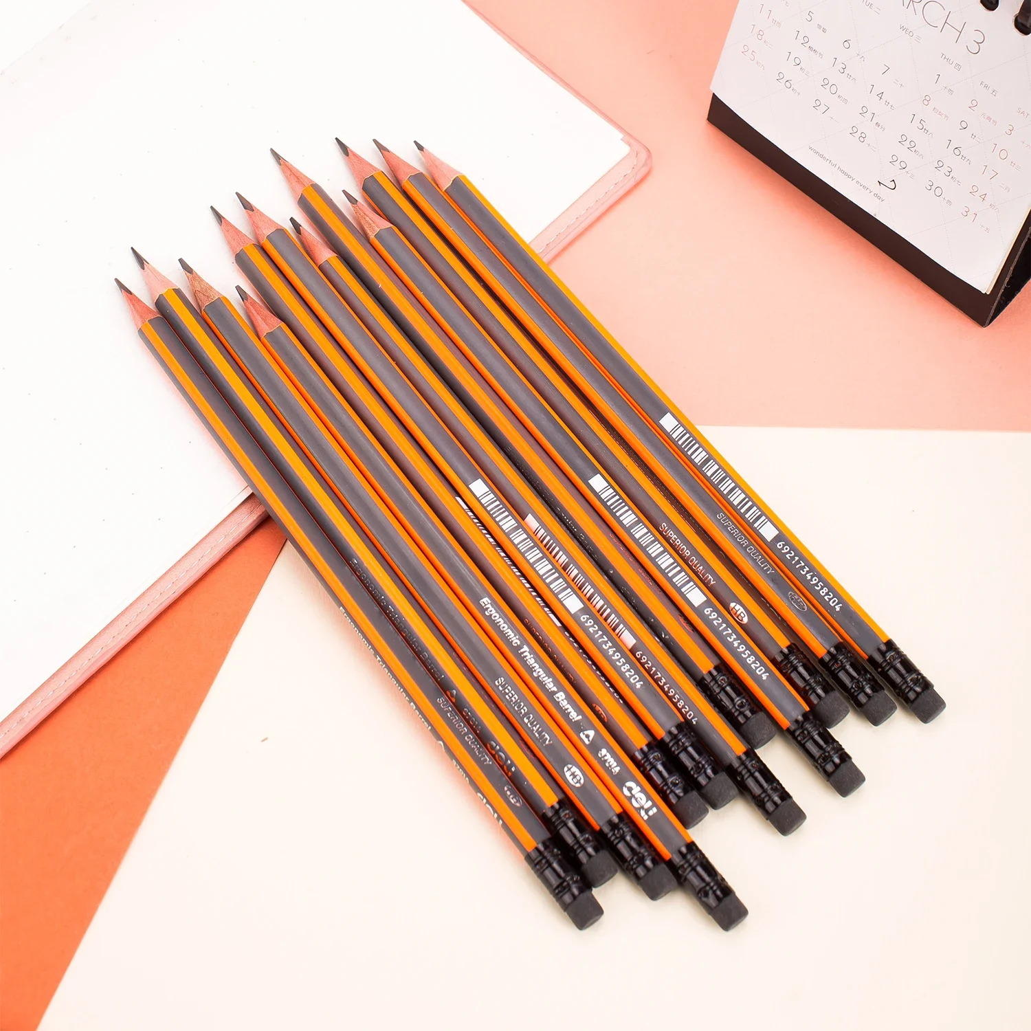 Deli 12pcs/lot Wooden Pencil HB Writing Drawing Sketch Examination Pencil Stationery Art School Supplies Material Escola