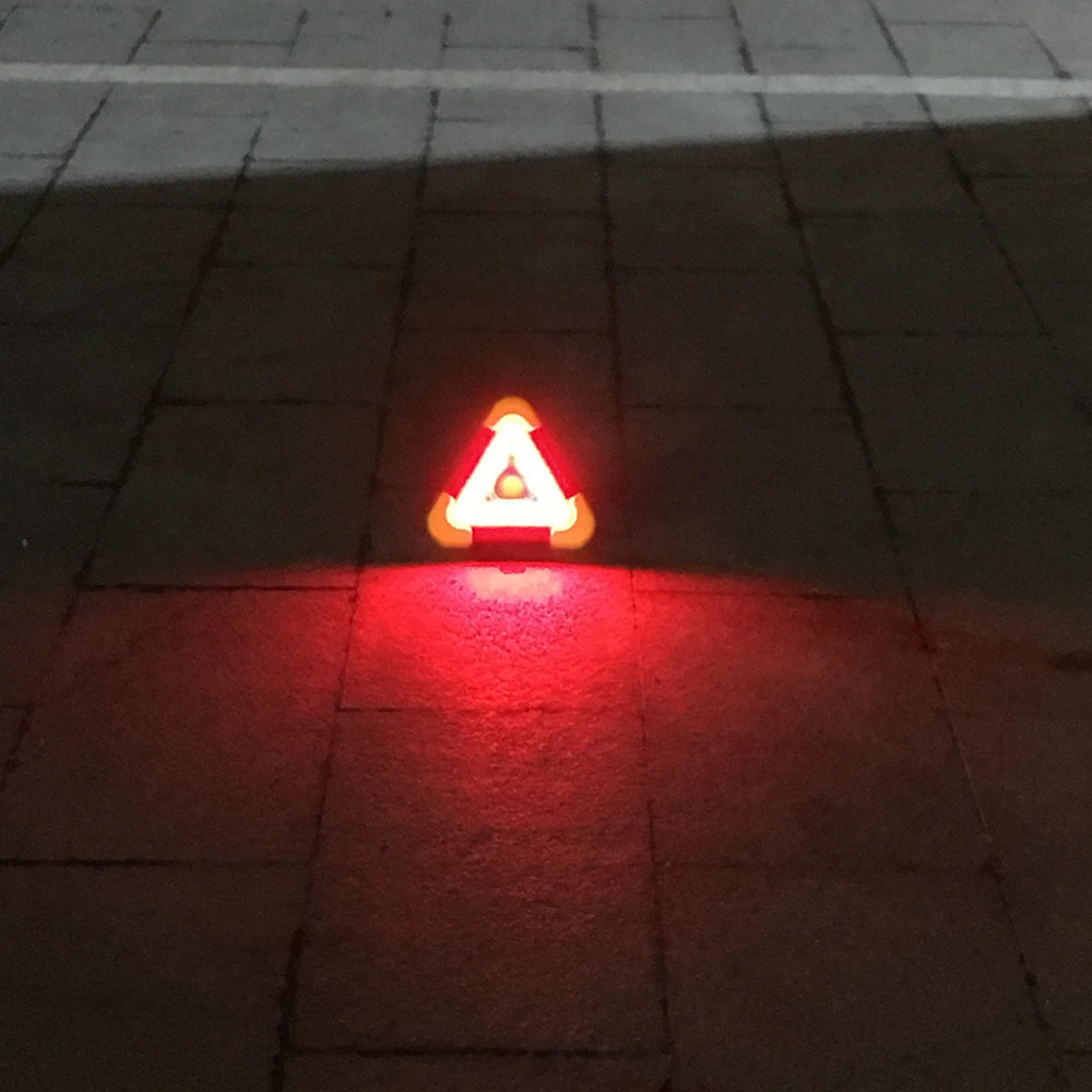 SXMA LED6435 Multi-function Triangle Warning Sign Light Strobe Emergency Safety Flashing Beacon Flood Lamp Worklight 10w 1pc