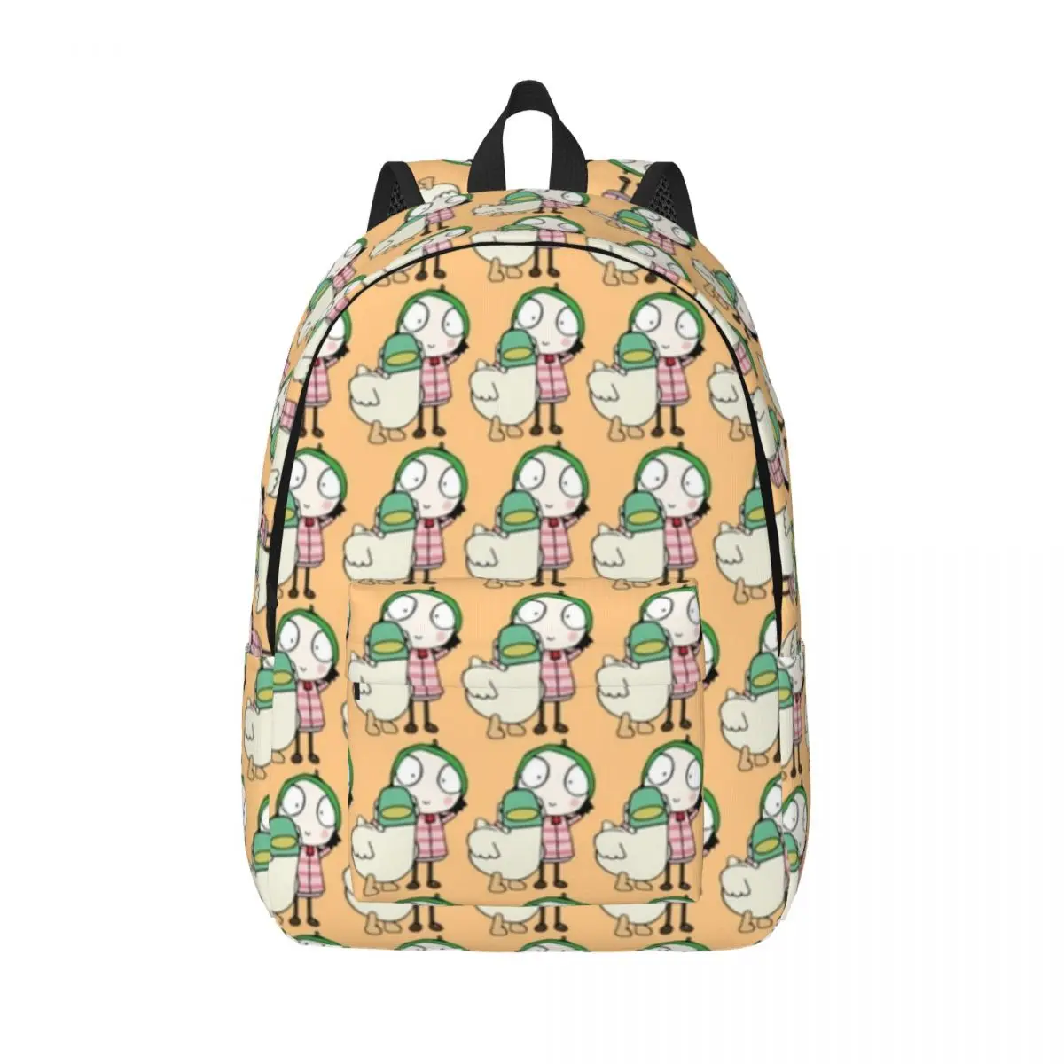 

Sarah And Duck Backpack Fun Cartoon University Backpacks Male Streetwear School Bags Designer Pattern Rucksack Christmas Gift