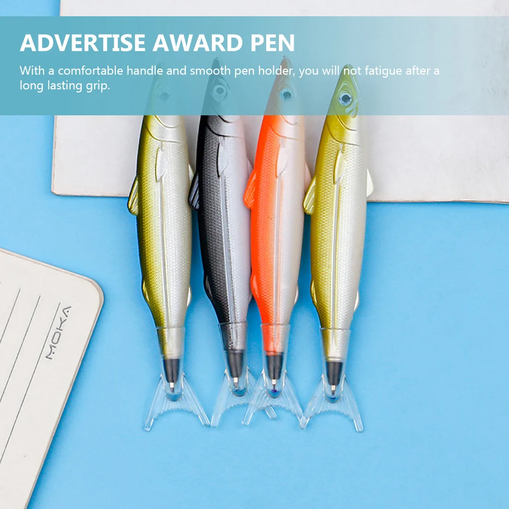 4 Pcs Ballpoint Pens Salted Fish Plastic Advertise Award Cartoon Decorative Advertising Student