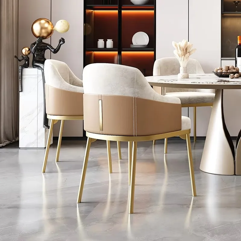 Ästhetische ergonomische Esszimmerstühle, bequemer Luxus-Sessel mit Lederakzent, Designer-Küchenmöbel von Fauteuils De Salon