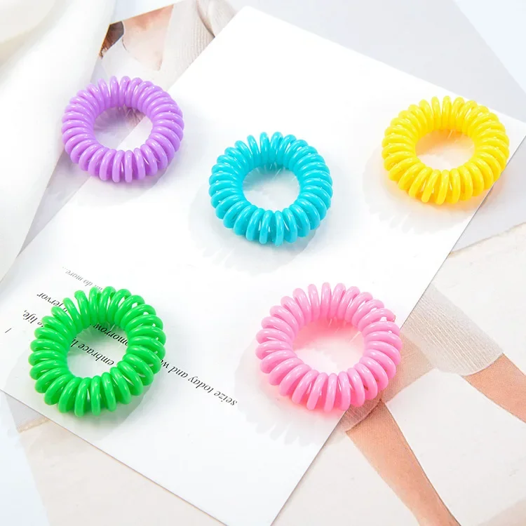 Spiral Shape Elastic Hair Bands, Scrunchie Headwear, Corda colorida, Ties Gum, Hair Styling Traiding Tools, Novo, 2,5 cm, 10Pcs por lote