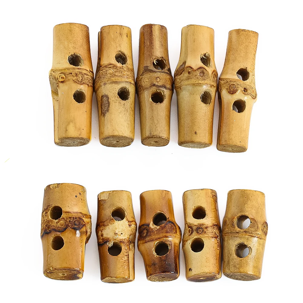 10PCS Natural Vintage Irregular Bamboo Two-hole Buttons Trench Wool Overcoat DIY Decorative Crafts Sewing Tools and Accessoires