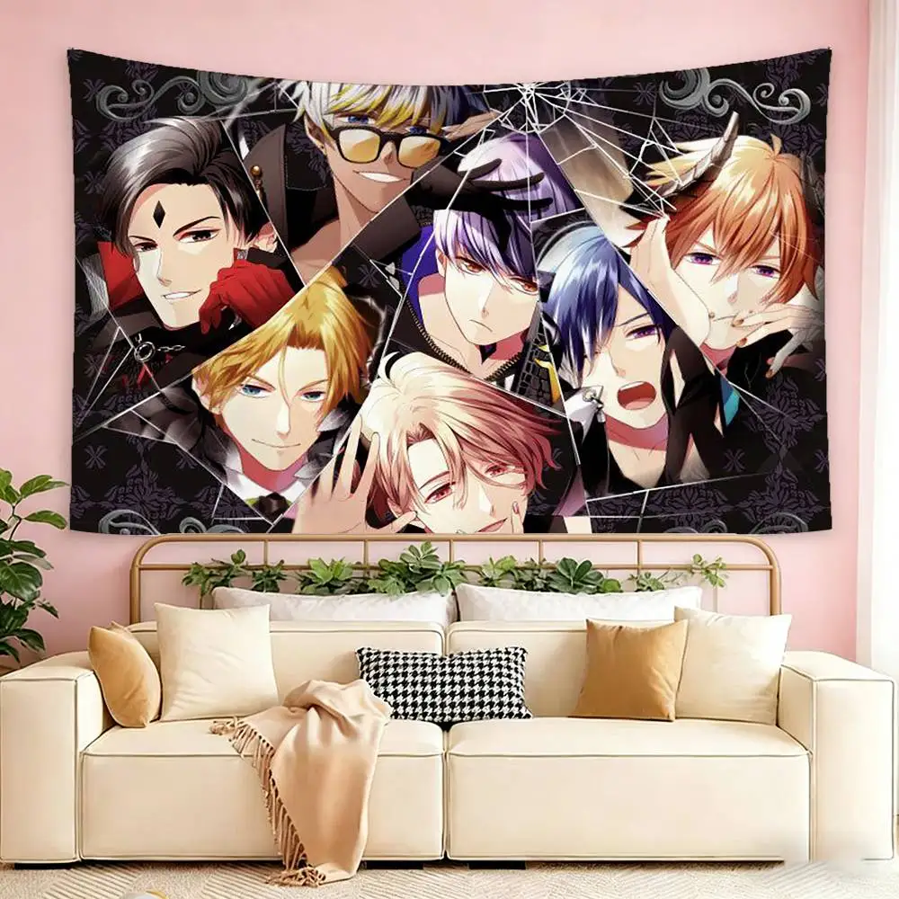 Obey Me! Anime Otome Sim Game Flags Wall Hanging Tapestry Outdoor Garage Room Decorative flag Background Blanket