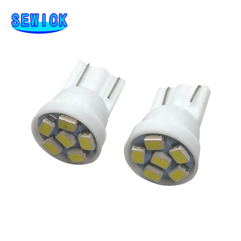 

500PCS AC DC 12V T10 Non Polar 6 SMD 1206 3020 194 168 LED Bulbs Wedge Pinball Machine White Blue Green