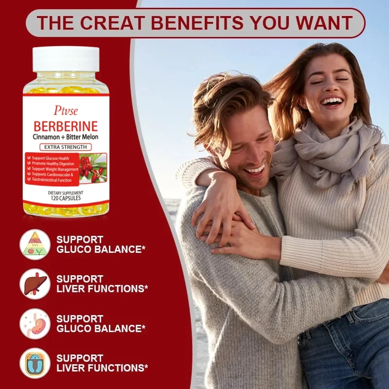 Berberine Capsule with Ceylon Cinnamon Turmeric Thistle Bitter Melon,Cardiac Immune Heart Nutritional Supplements