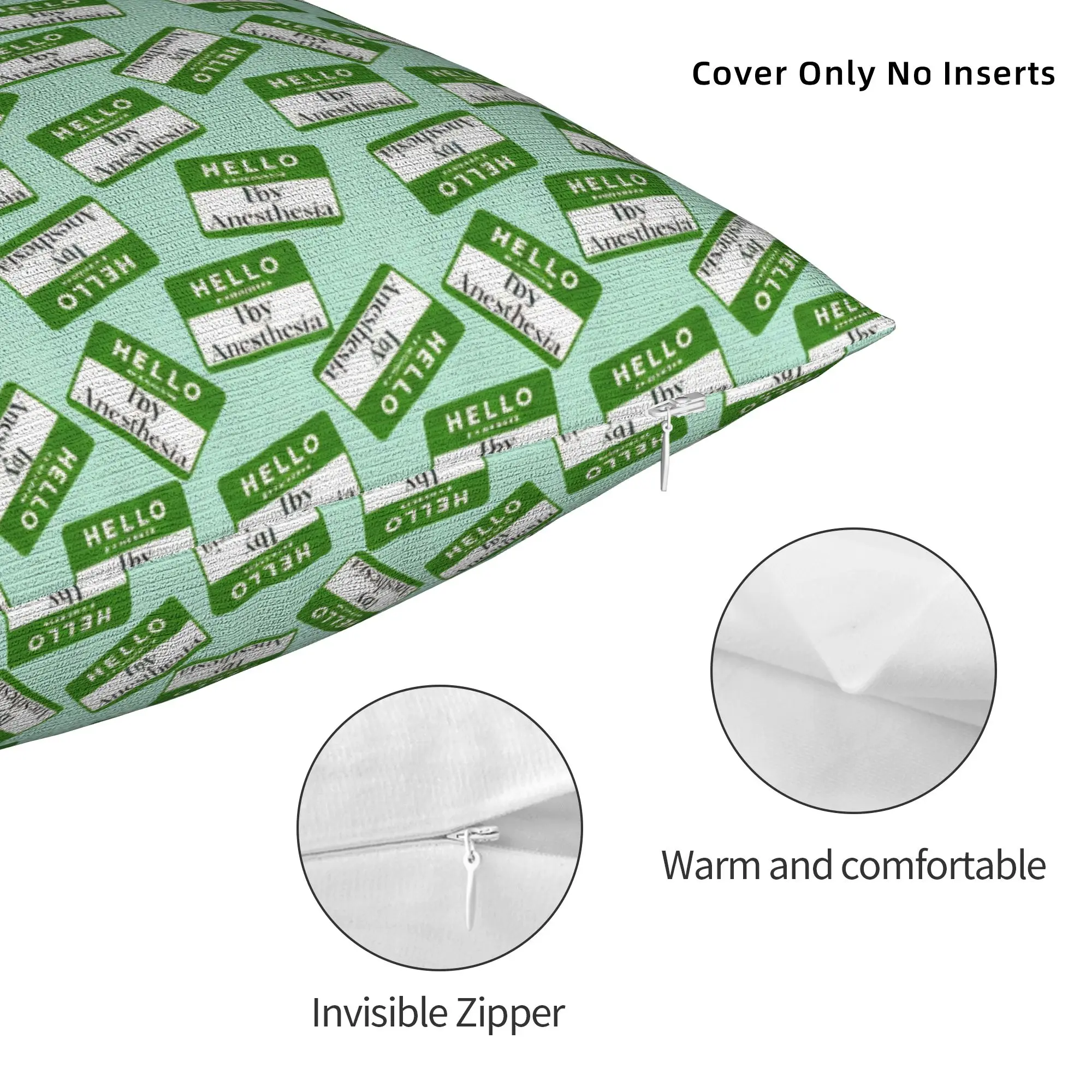 Anesthesia Anesthesiology Medical Pillowcase Print Polyester Cushion Cover Decoration Anesthetist Throw Pillow Case Cover Zipper