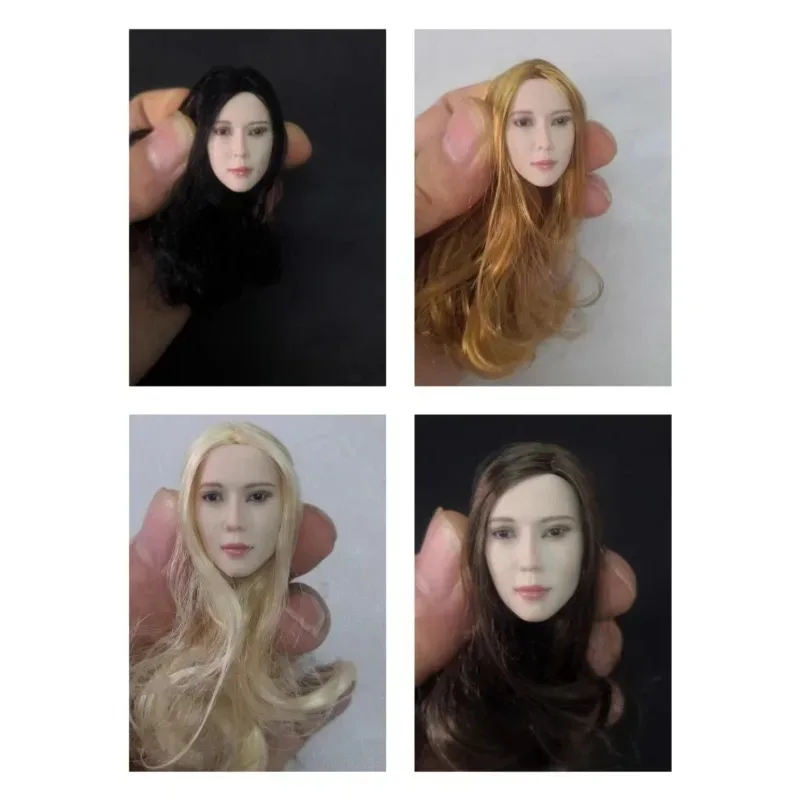 

In Stock 1/6 Scale Asian Female Soldier Head Carving for 12'' Action Figures PH Wheat Skin Body Decoration Props