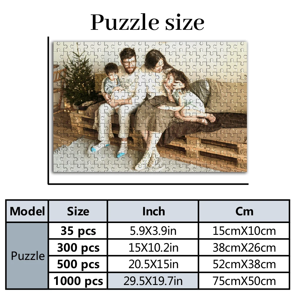 35/300/500/1000pcs Personalized Custom Photo Puzzle Customize Creative Commemorative Gift Families Games