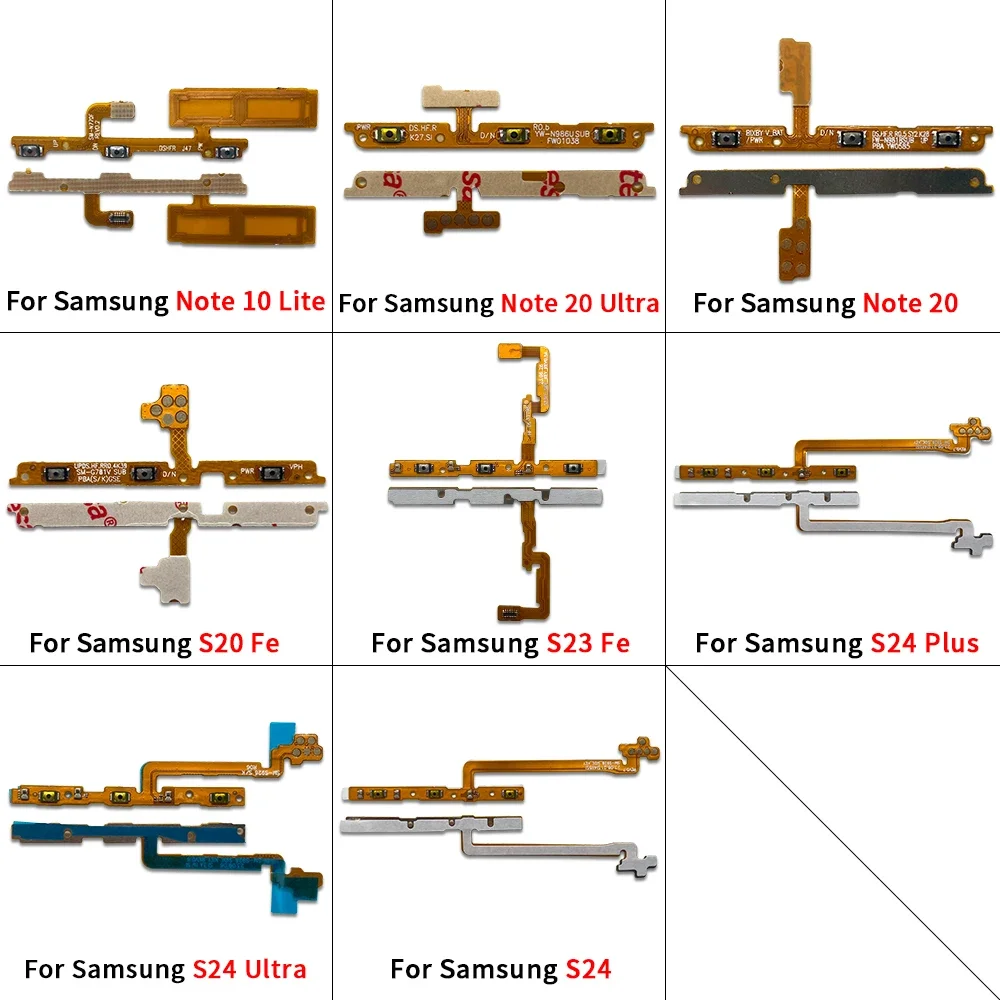 

For Samsung Note 10 Lite 20 Ultra S20 Fe S23 Fe S24 Plus Ultra Power ON Off / Volume Button Flex Cable Replacement Parts