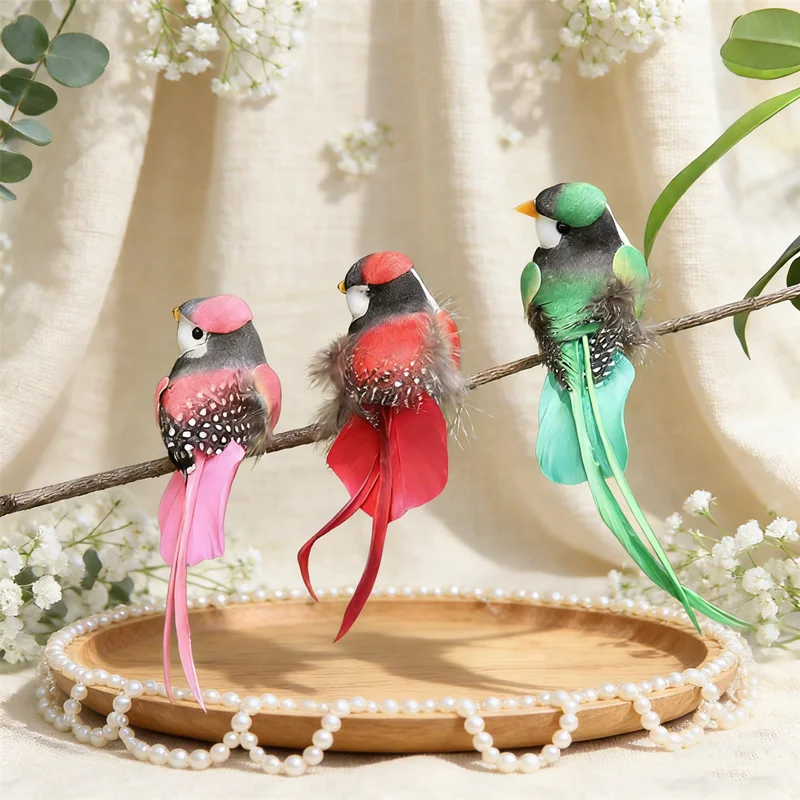 Handcrafted Bird Clip: Swallow Tail Artificial Bird with Plant Accents, Unique Simulation Bird Ornament for Gifting and Decor