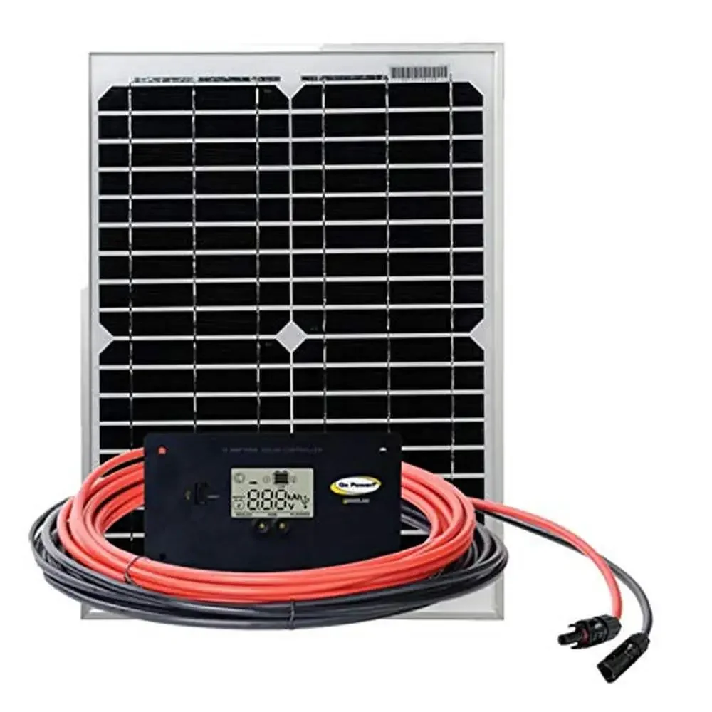 20W Solar Kit with Interlocking System and Digital Controller High Efficiency Quick Installation 25' Cable Length