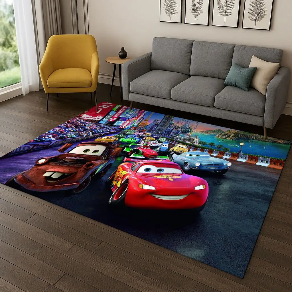 Voitures McQueen voiture de course dessin animé enfant tapis pour salle de jeux salon chambre paillasson décor, jeu pour enfant tapis antidérapant cadeau
