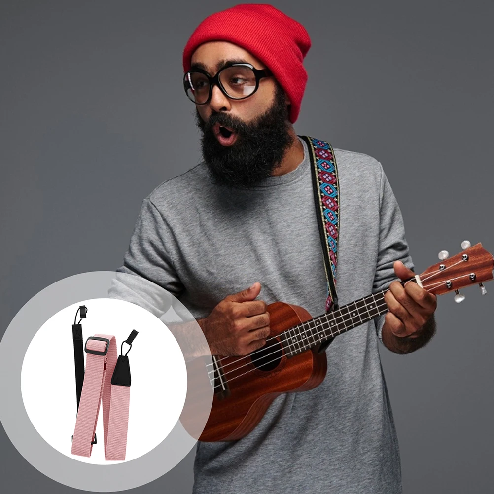 

Adjustable Ukulele Shoulder Strap Durable Cotton Belt Hook Design Chic Music Instrument Accessory Perfect Fit Guitar Electric