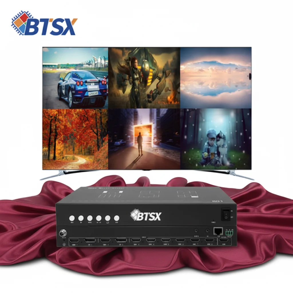 BIT-MV-4K60-801 Multi-Split Modes, 4x4K60 Input, 1 Output, 4K60 8-Image Splitter,  4 Flexible Control Modes