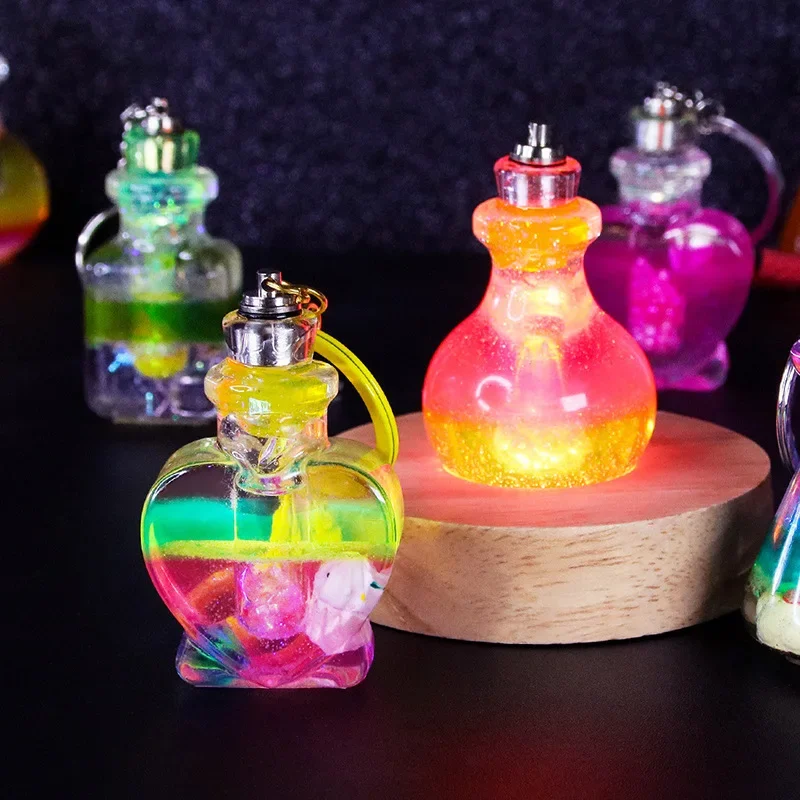 Drifting Bottle Crystal Epoxy Resin Mold DIY Wishing Bottle Light Bulb Night Light Aromatherapy Bottle Quicksand Silicone Mold