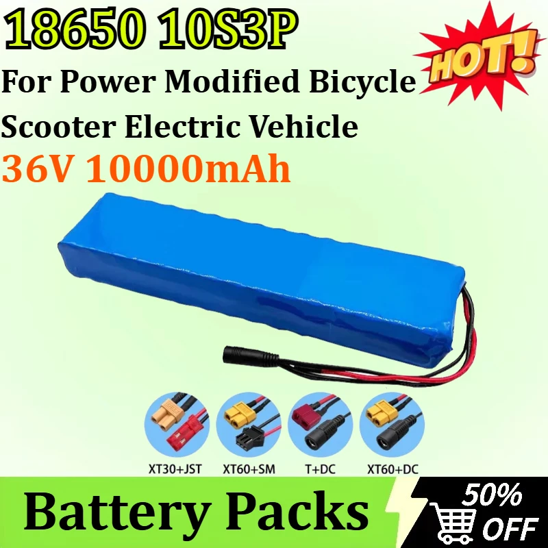 

New High-quality 18650 10S3P For Power Modified Bicycle Scooter Electric Vehicle 36V 10000mAh Rechargeable Lithium Battery Pack