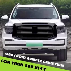 Car Front Bumper Grille Trim Fit for GWM Tank 500 Hi4-T Modified Car Black Warrior Kit Front Face Grille Car Decorative Parts