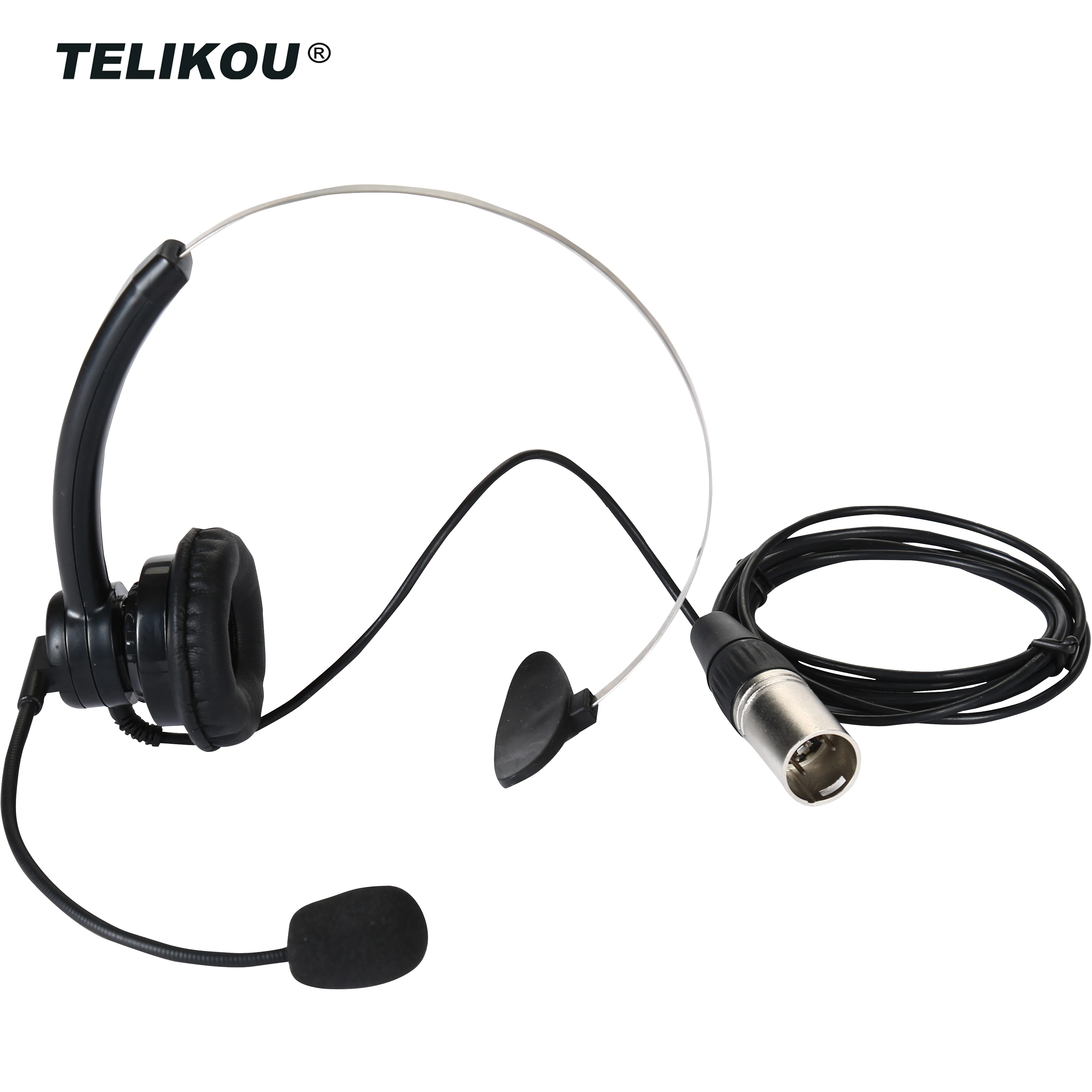 TELIKOU ND-11 | Headset telinga Tunggal Super ringan interkom dinamis atau listrik 200Ohm mikrofon Clearcom 35/150Ohm Speaker