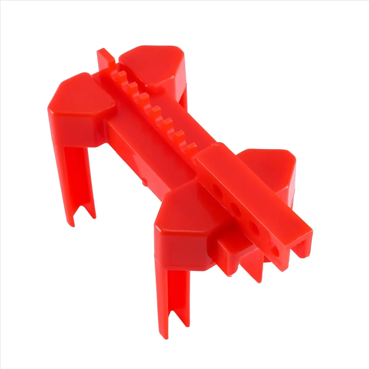 DT39 Ball Valve Lockout, Adjustable Ball Valve Locking Device for 1/2-2.5 Inch Pipe, Safety Spicket Lock for Outdoor Faucet, Red