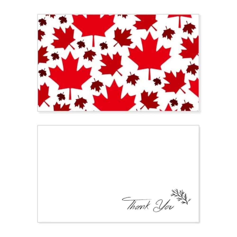 

canada flavor canadian maple flag thank you card birthday paper greeting wedding appreciation