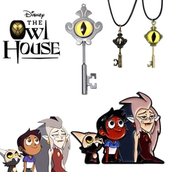 Disney Anime The Owl House Key Pendant Big Eyes Necklace Wizard Badge Fans Gift For Men Women Lapel Backpack Jewelry Accessories