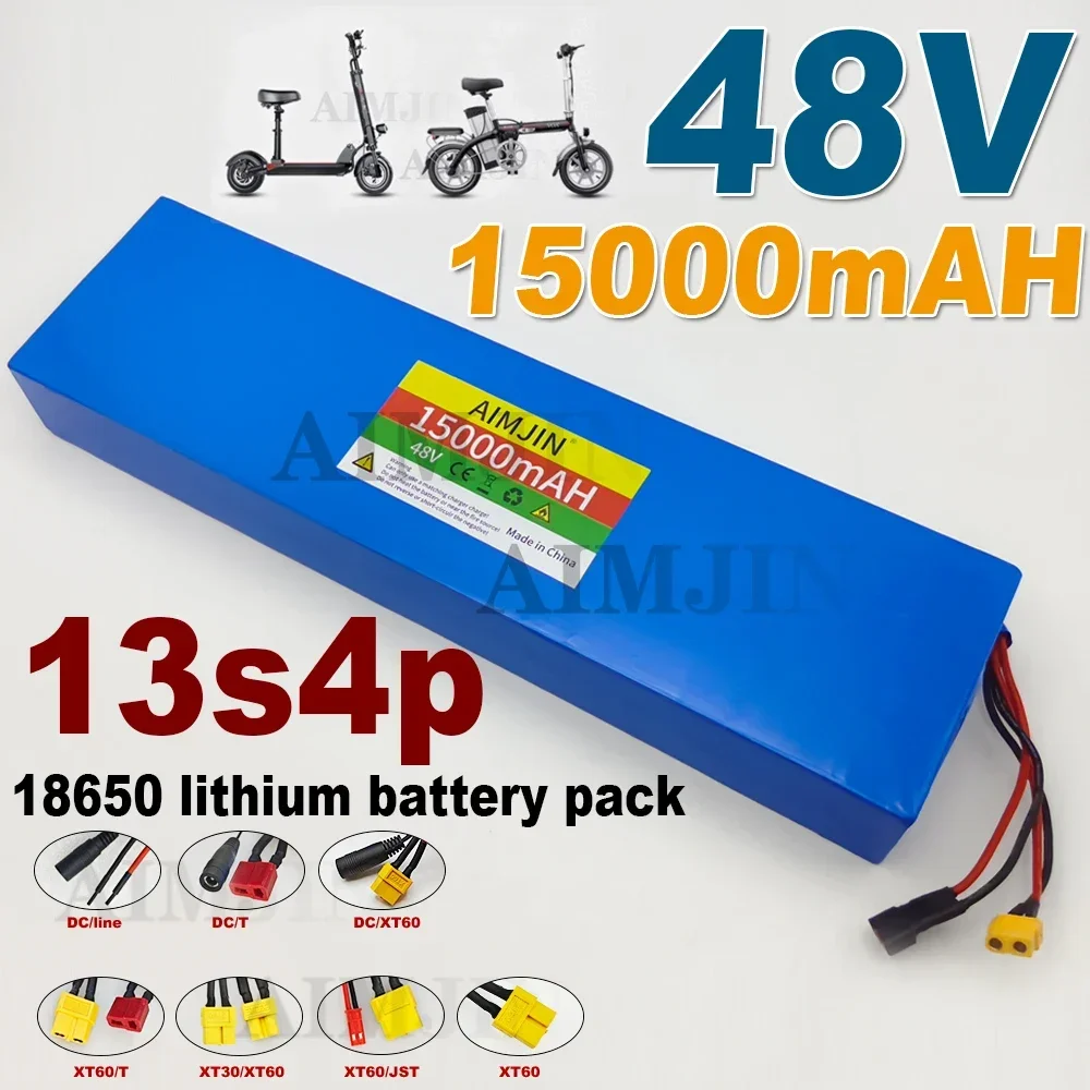 48V battery 15Ah 1000W 13S4P 18650 lithium-ion battery pack with BMS for Citycoco 54.6V scooters