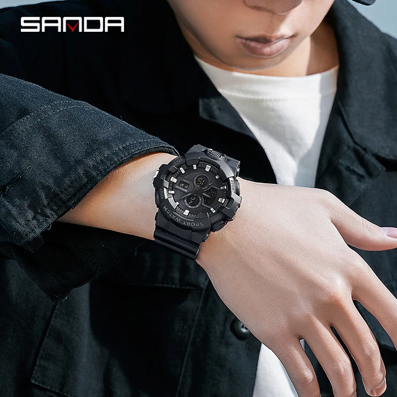 SANDA Brand G Style Men Digital Watch  Military Sports Watches Fashion Waterproof Electronic Wristwatch Mens 2022 Relogios