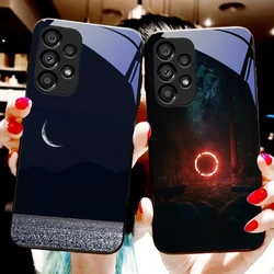 Space Planet For Samsung Galaxy S10 20 Plus 21 FE 22 23 24 FE 25 Ultra Black Tempered Glass Phone Case Hard Shell