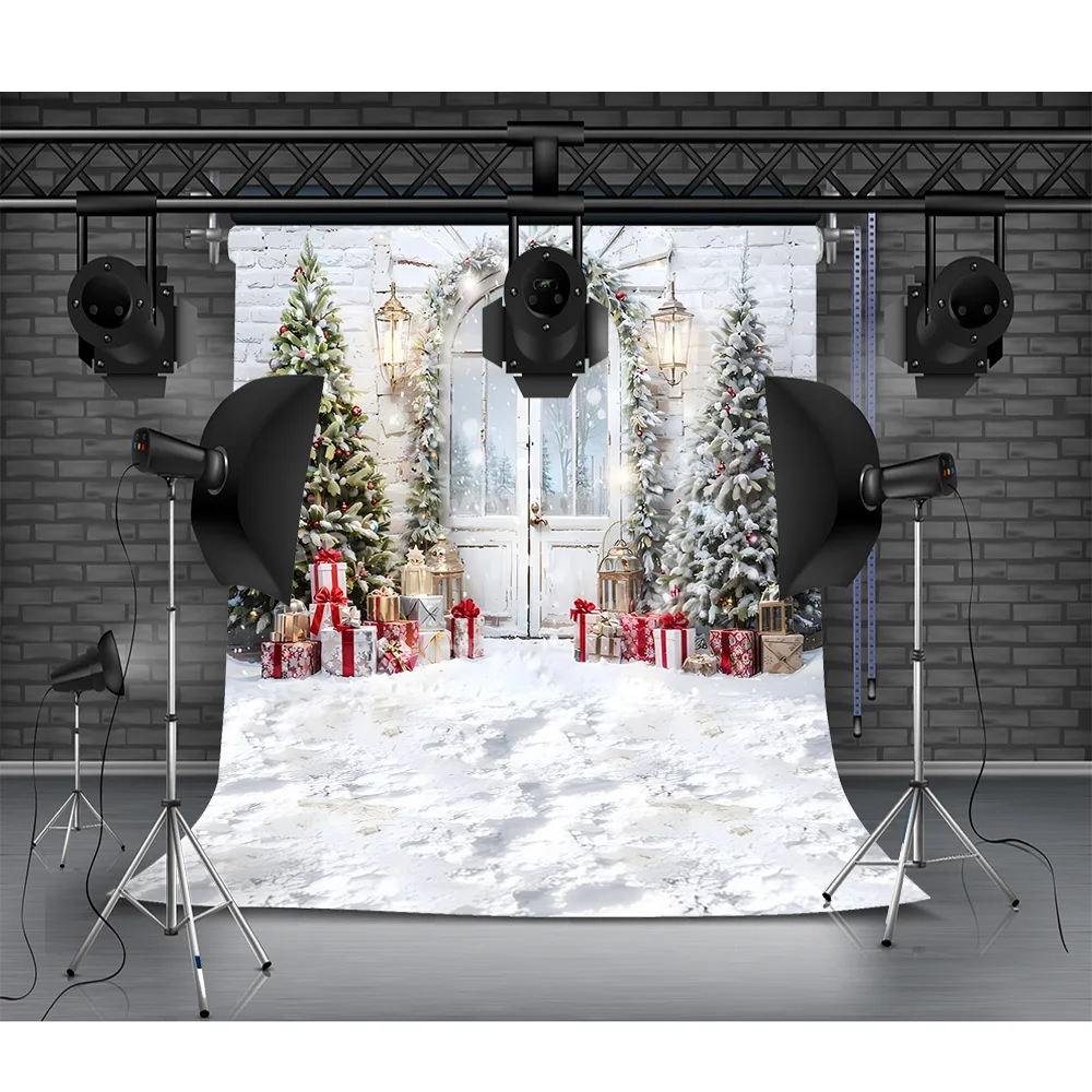 

ZHISUXI Christmas Day Snowman Photography Backdrop Props Family Xmas Eve Party Decor Living Room New Year Background DZ-01