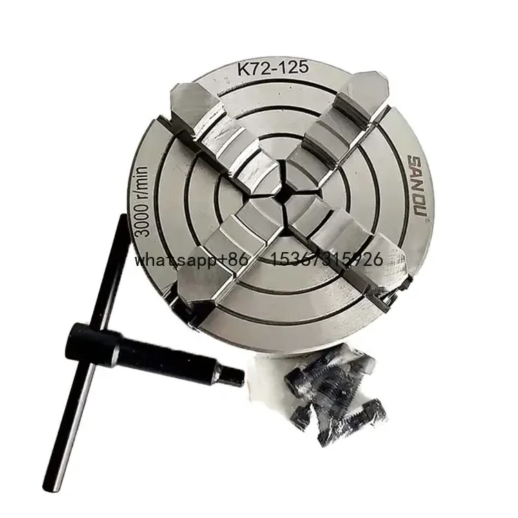 

K72-125 Small 4 Jaw Lathe Chuck 125mm Independent Chuck with Jaw Hardened Steel for Mini Lathe