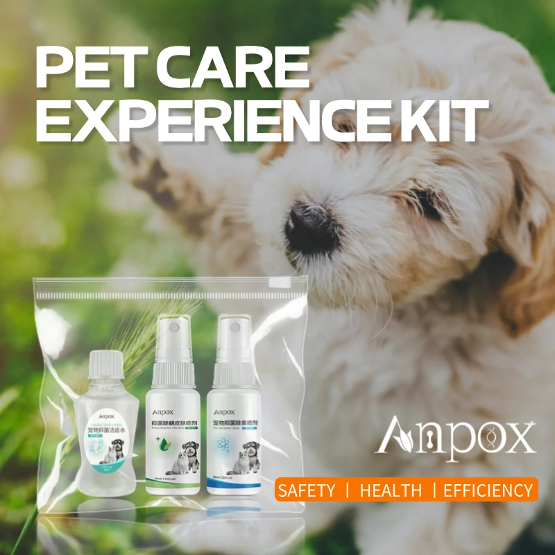 مجموعة العناية بالحيوانات الأليفة Anpox 3 في 1: تنظيف الأسنان، التحكم المضاد للبكتيريا والعث - حجم السفر، للقطط والكلاب #6