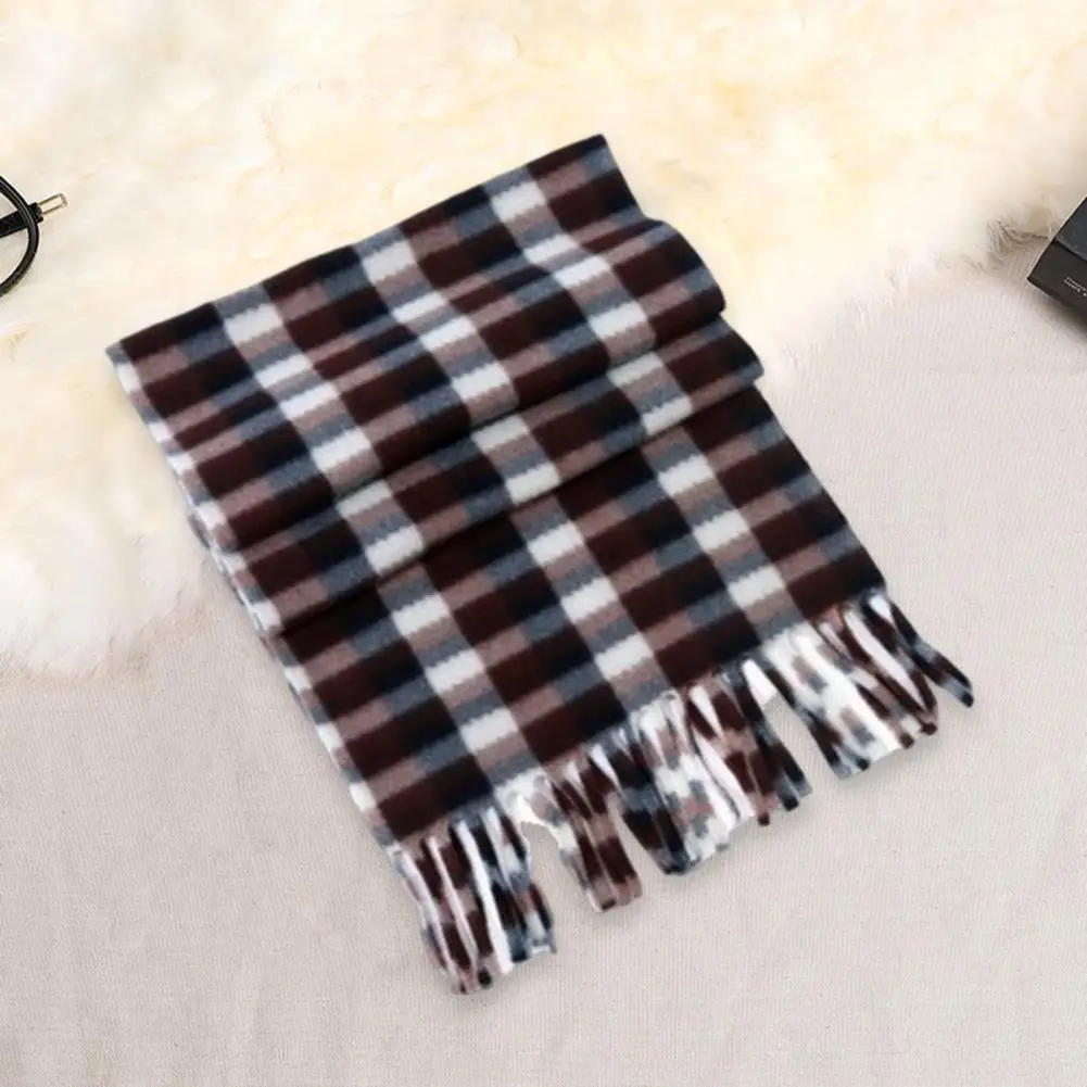 Warmer Winters chal Plaid Print Quaste Winters chal für Unisex dicken warmen doppelseitigen Plüsch langen weiten Nackenschutz für Damen