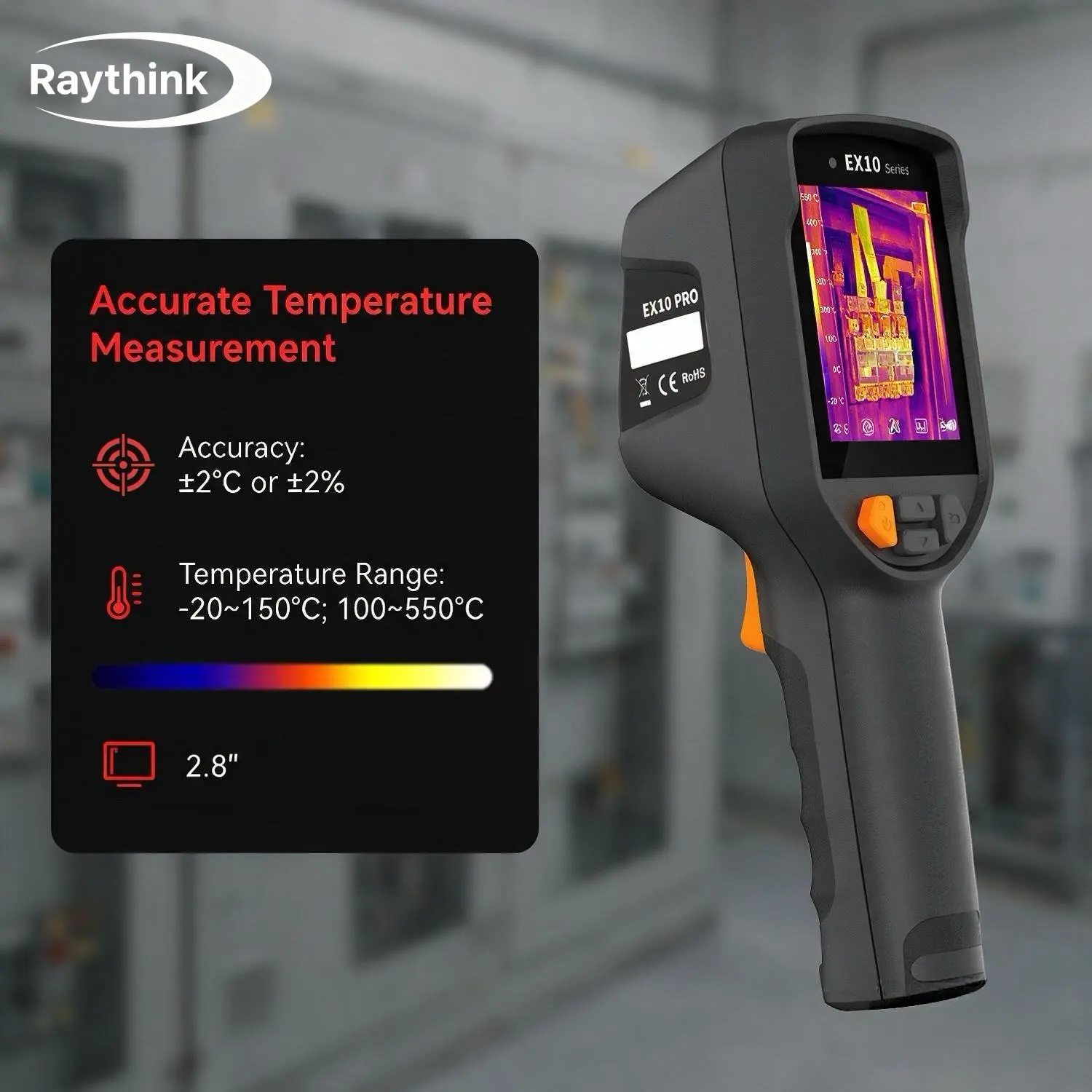 Handheld Thermal Camera Raythink EX10 Pro Electrical Inspection WiFi APP Real-Time AI High-Resolution Infrared 320x240