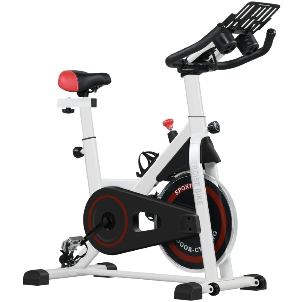 Vélo d'exercice magnétique d'intérieur avec volant d'inertie de 8 kg, écran LCD, selle réglable, guidon et frein d'urgence pour cardio à domicile