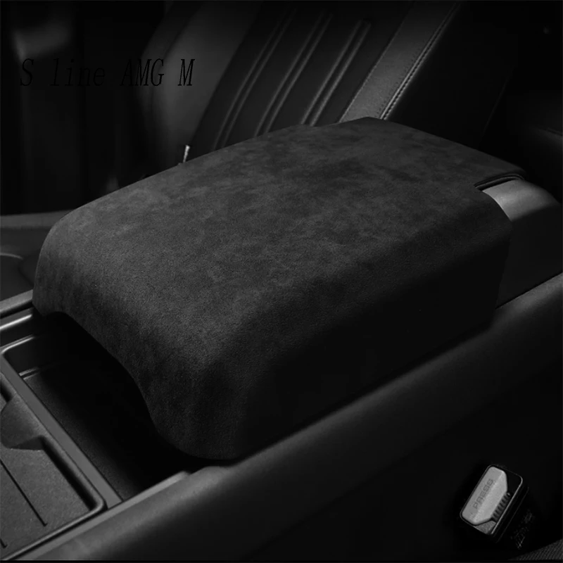 Car ABS Plastic Suede For Land Rover Defender 110 2020-2025 Interior Center Armrest Box Console Decorative Cover Trim Sticker