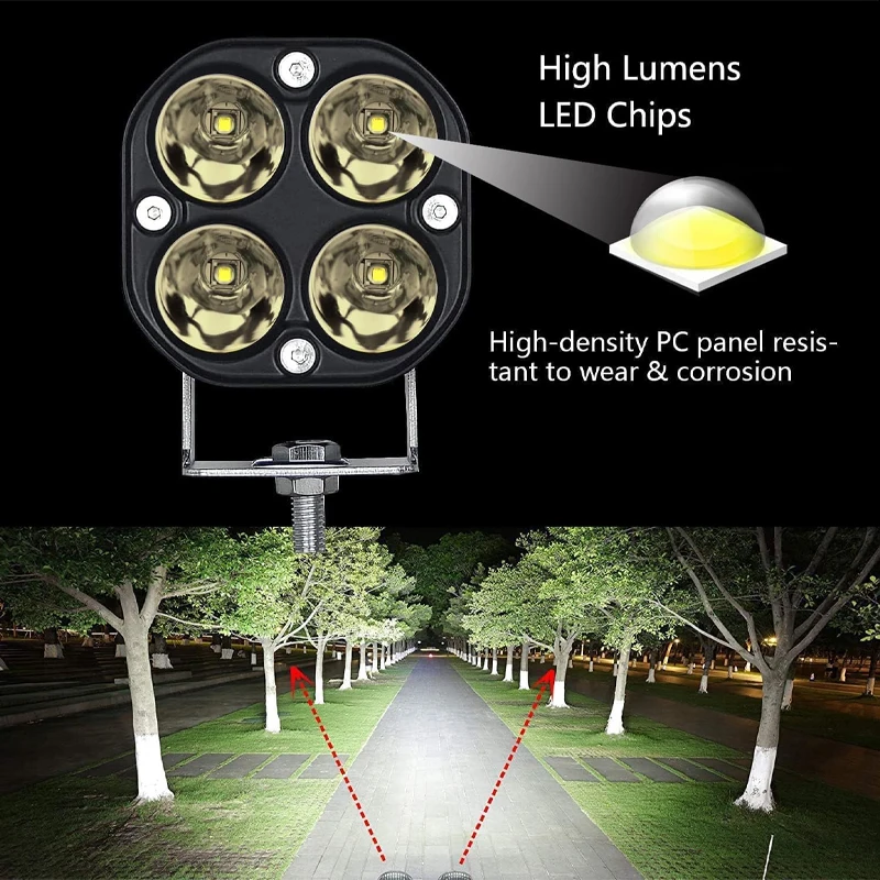 3 بوصة LED صغيرة ضوء العمل مربع سيارة أصفر أبيض الأضواء 12 فولت 24 فولت قبالة الطريق مصباح الضباب لشاحنة لادا 4X4 4WD اكسسوارات السيارات