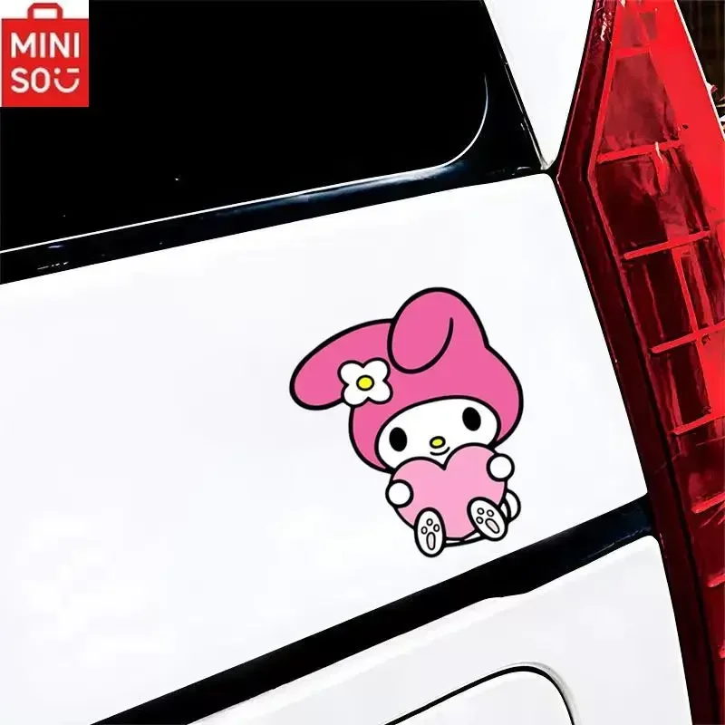 Sanrio Melody Car Cartoon Cute Stickers Body Glass Scratch Cover Modified Stickers Lady Car Exterior Decoration Multi-scene Use