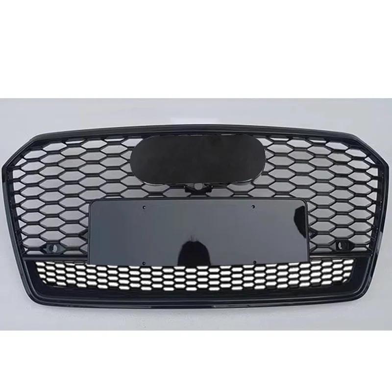 Honeycomb Grill Front Hood Center Grille Front Bumper Grills For Audi A7/S7 C7.5 2016-2018 Upgrade RS7 Style Car Accessories